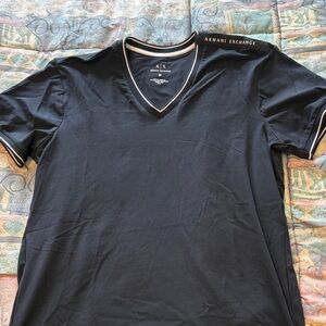 NWT Armani Exchange Black V-Neck Tee